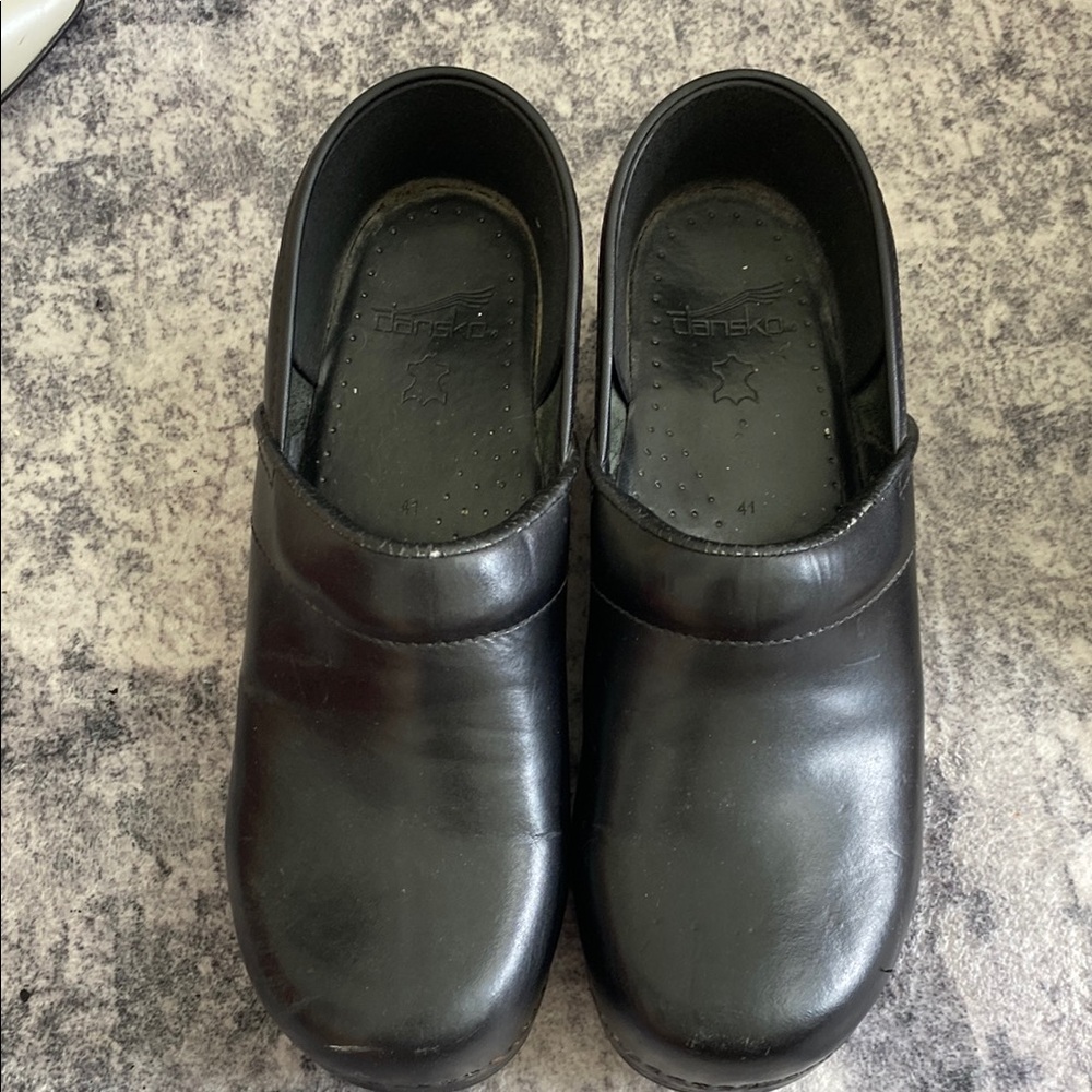 Dansko Ebony Leather Slip-Ons